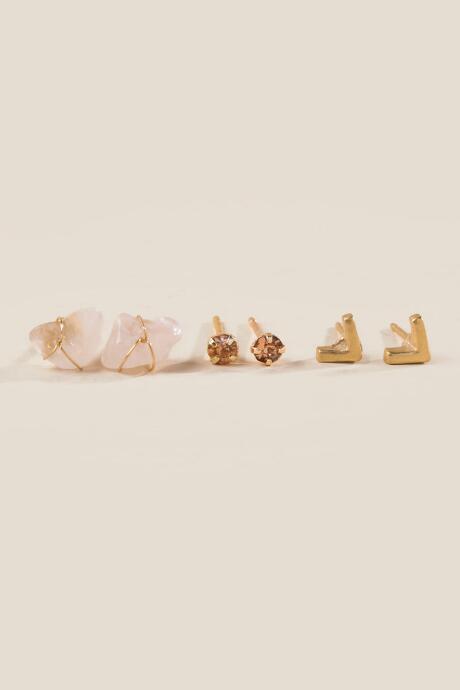 Francesca's Allyssum Ear Trio Stud Set - Pale Pink