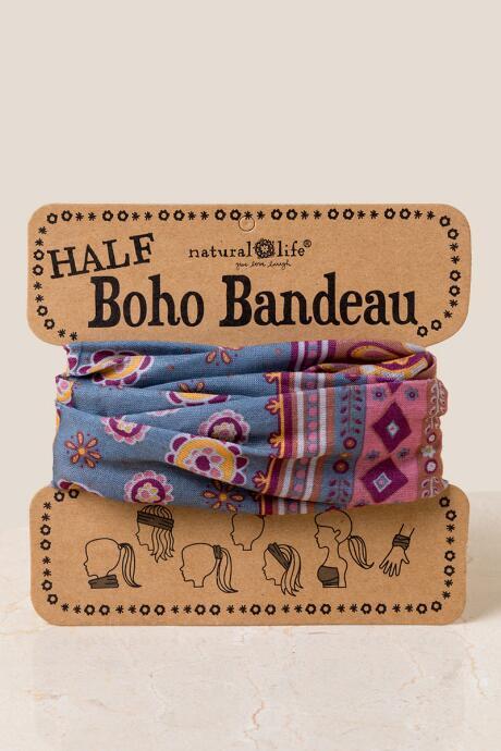 Francesca's Half Boho Bandeau In Medallion Print - Mauve