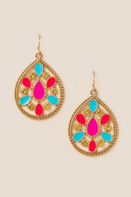 Francesca's Kalinda Stone Teardrop Earring - Multi