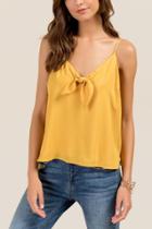 Francesca Inchess Cayce Spaghetti Strap Keyhole Tie Tank - Marigold