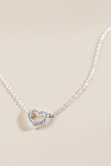 Francesca Inchess Carolina Crystal Heart Pendant Necklace - Silver