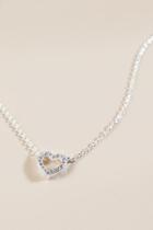 Francesca Inchess Carolina Crystal Heart Pendant Necklace - Silver