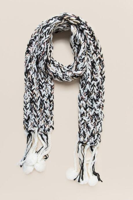 Francesca's Cassandra Multi-pom Scarf - Ivory