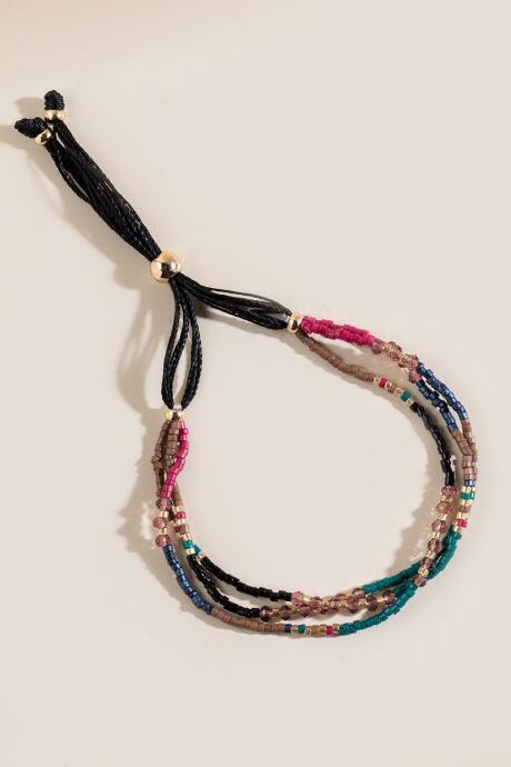 Francesca's Peyton Beaded Pull Tie Bracelet - Multi