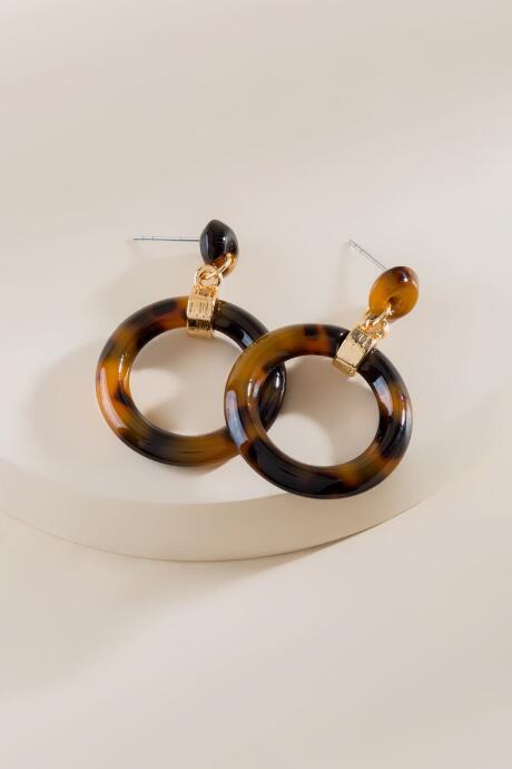 Francesca's Taylor Marbled Resin Earrings - Amber