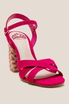 Francesca Inchess Fiance Braided Heel Peep Toe - Pink