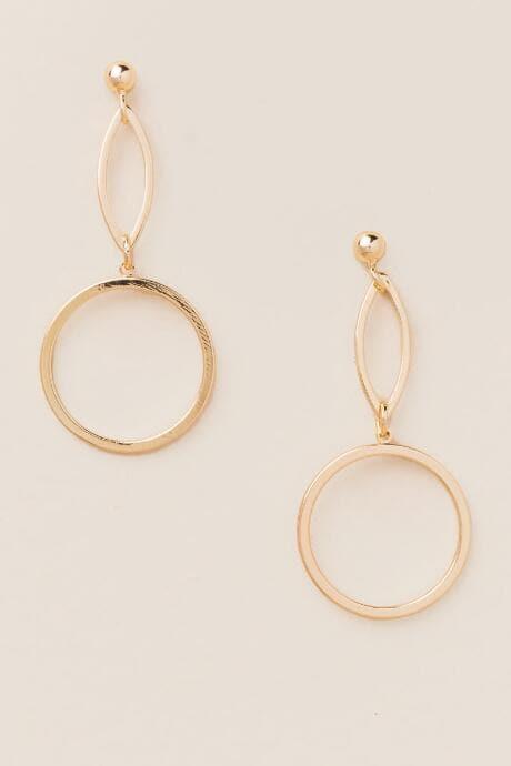 Francesca's Karmela Oval Link Drop Earring - Gold