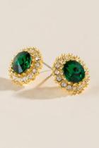 Francesca's Jane Crystal Glass Studs - Emerald