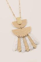 Francesca's Sienna Mixed Metal Pendant - Ivory
