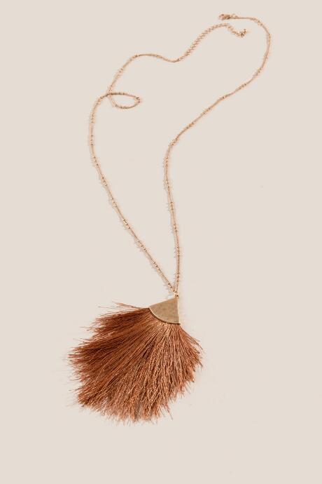 Francesca Inchess Roxette Rust Tassel Pendant Necklace - Rust