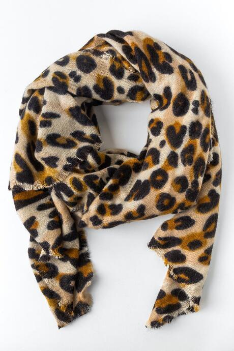 Francesca's Millie Leopard Print Scarf - Leopard