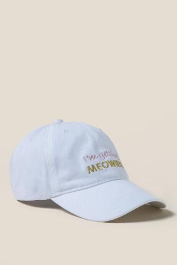 Francesca's I'm Getting Meowied Baseball Cap - White
