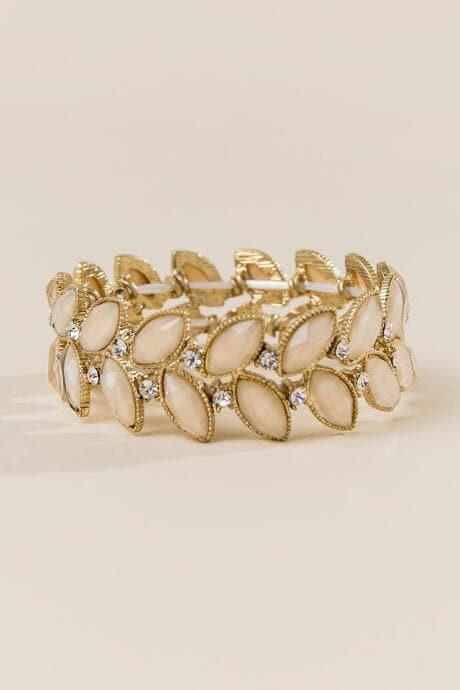 Francesca's Karissa Marquis Stretch Bracelet In Ivory - Mauve