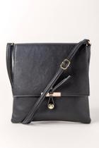 Francesca's Mindy Fold Over Crossbody - Black