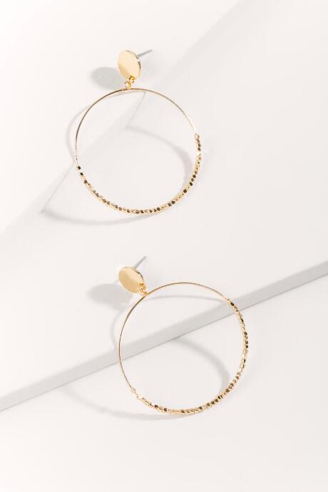 Francesca's Brooklyn Beaded Circle Drop Earrings - Gold