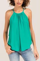 Francesca Inchess Blair High Neck Sleeveless Blouse - Jade