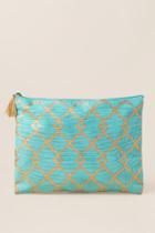 Francesca's Faith Turquoise And Gold Pouch - Blue