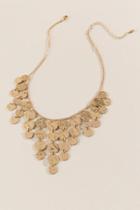 Francesca's Zoey Linked Coin Statement Necklace - Gold