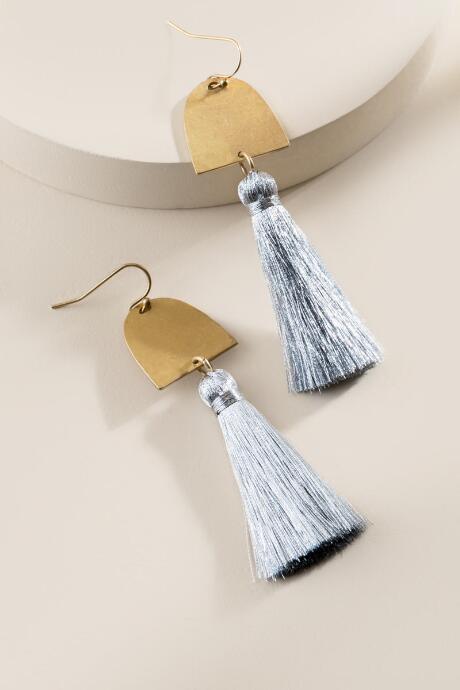 Francesca's Reah Tassel Drop Earrings - Mauve