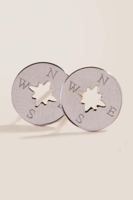 Francesca's Meg Compass Studs - Silver