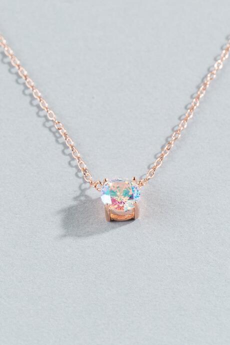 Francesca Inchess Gemma Iridescent Crystal Pendant - Rose/gold