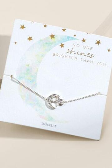 Francesca's No One Shines Brighter Pull Tie Bracelet - Silver