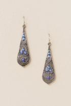 Francesca's Jhen Long Teardrop Earring - Navy