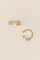 Francesca's Penelope Cubic Zirconia Ear Cuff Earring Set - Gold