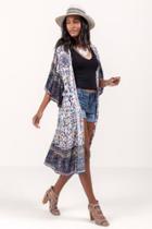 Francesca's Bella Floral Duster Kimono - Ivory