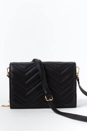 Francesca's Veronica Quilted Wallet - Black