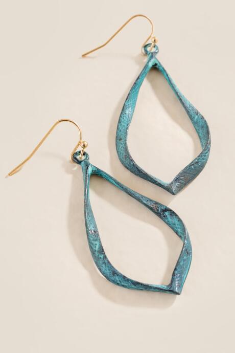 Francesca's Everly Twisted Teardrop Earrings - Turquoise