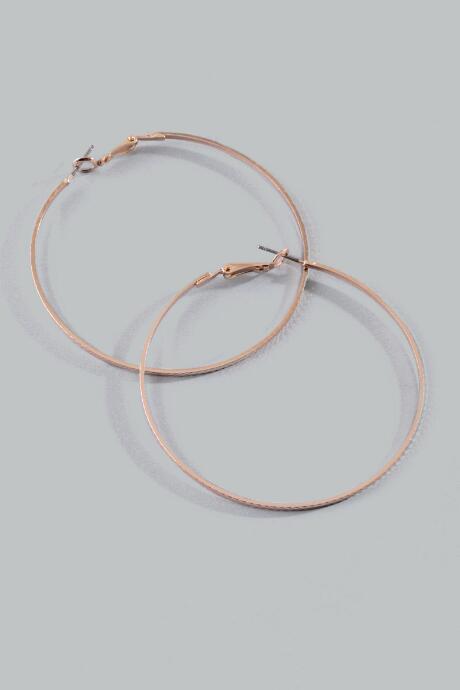 Francesca's Gracie Textured Hoop Earrings - Rose/gold