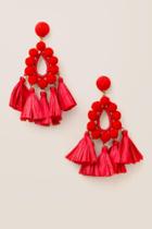 Francesca's Martinique Statement Earrings - Red