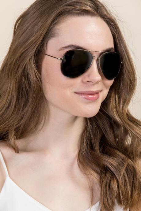 Francesca's Jasmine Silver Aviator Sunglasses - Silver