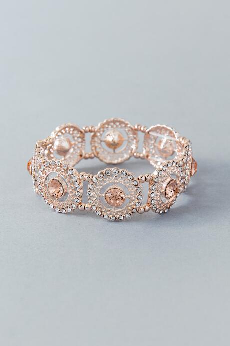 Francesca's Angelia Filigree Stretch Bracelet - Rose/gold