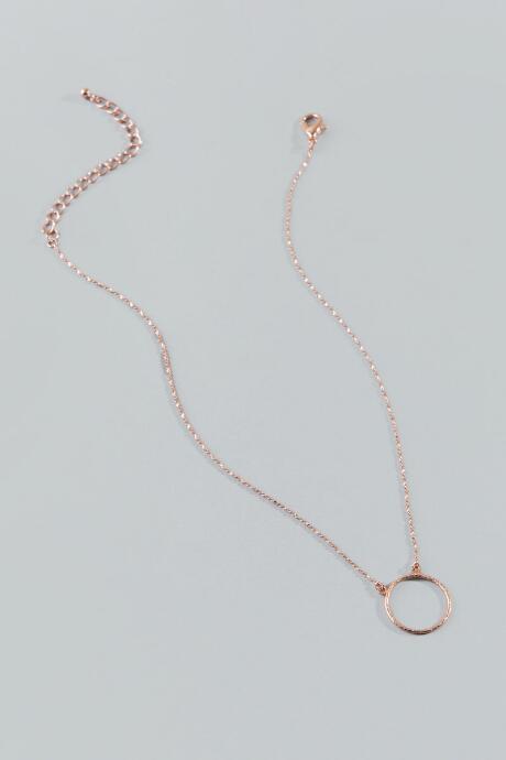 Francesca's Madeleine Open Circle Pendant Necklace - Rose/gold