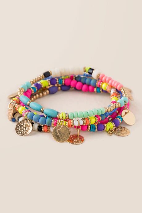 Francesca's Miami Charm Bracelet Set - Multi