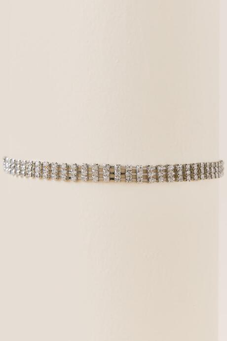 Francesca's Lacie Crystal Link Choker - Crystal