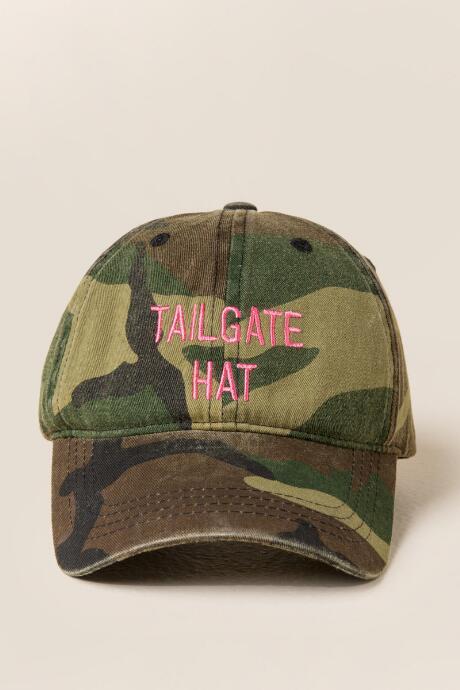 Francesca's Tailgate Hat Camo Baseball Hat - Olive