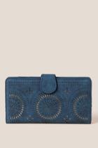 Francesca's Giannina Perforated Wallet - Navy