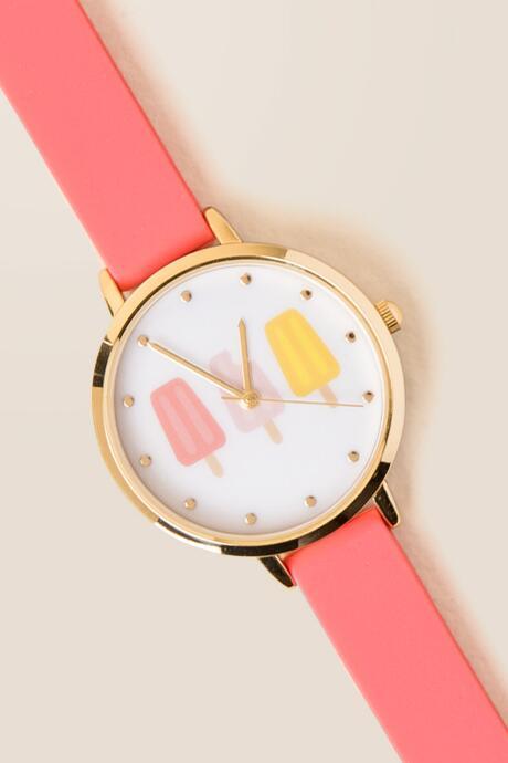 Francesca's Laura Popsicles Watch - Coral