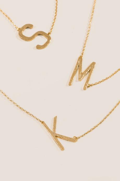 Francesca's Horizontal Initial Necklace - E