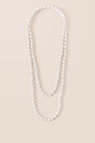 Francesca's Skyler Painted Wood Beaded Necklace In White - White