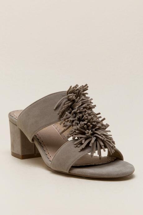 Restricted Holland Fringe Mule - Taupe