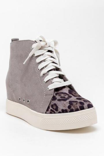 Very G Lets Go Crazy Wedge Sneaker - Gray