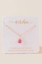 Francesca's October Swarovski Birthstone Pendant - Pink