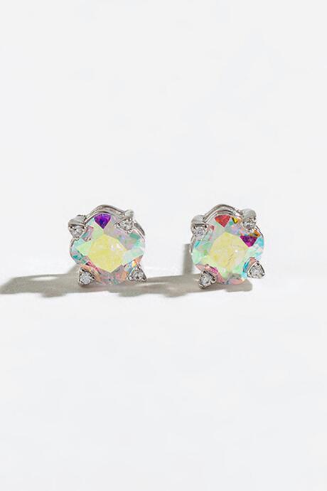 Francesca's Jenna Square Cz Studs - Iridescent
