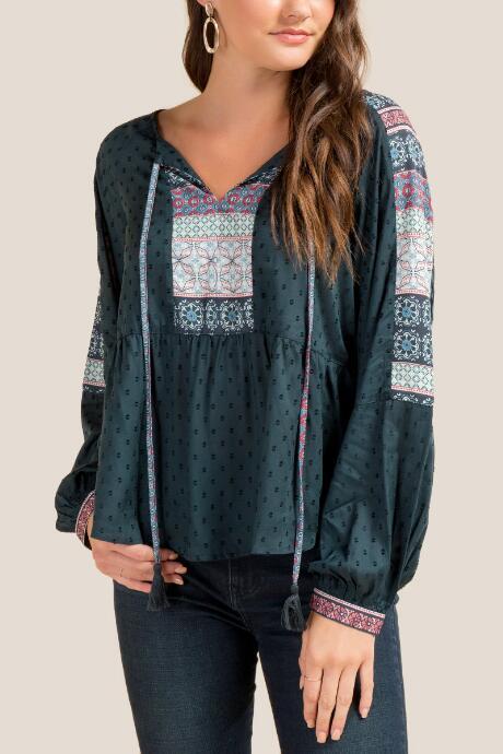 Francesca Inchess Joy Swiss Dot Pattern Blouse - Dark Teal