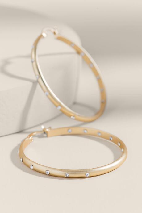 Francesca's Logan Pav Hoop Earrings - Gold