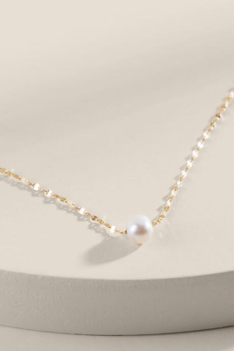 Francesca's Hannah 14k Gold Freshwater Pearl Pendant - Gold